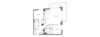 A black and white image of a floor plan for a home.