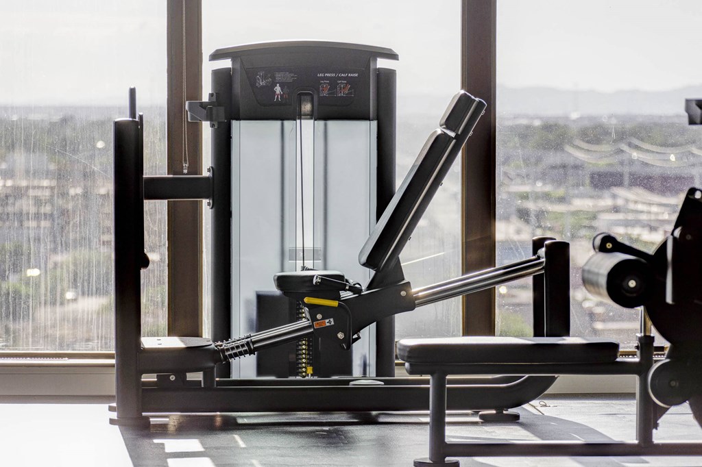 a piece of gym equipment in front of a window
