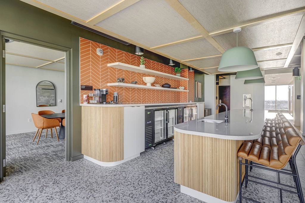 Community bar and kitchenette