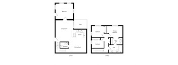 two floor plan of a house with floor plans of different floors