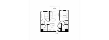 A floor plan of a house with labeled rooms.