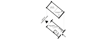 A diagram of a floor plan for Unit 237, showing a bedroom/loft, living/dining area, and bathroom.