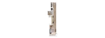 a floor plan of a house with a bedroom and a living room