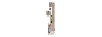 a floor plan of a house with a bedroom and a living room