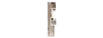 a floor plan of a house with a bedroom and a bathroom
