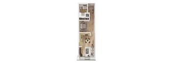 a floor plan of a home with a bedroom and a living room