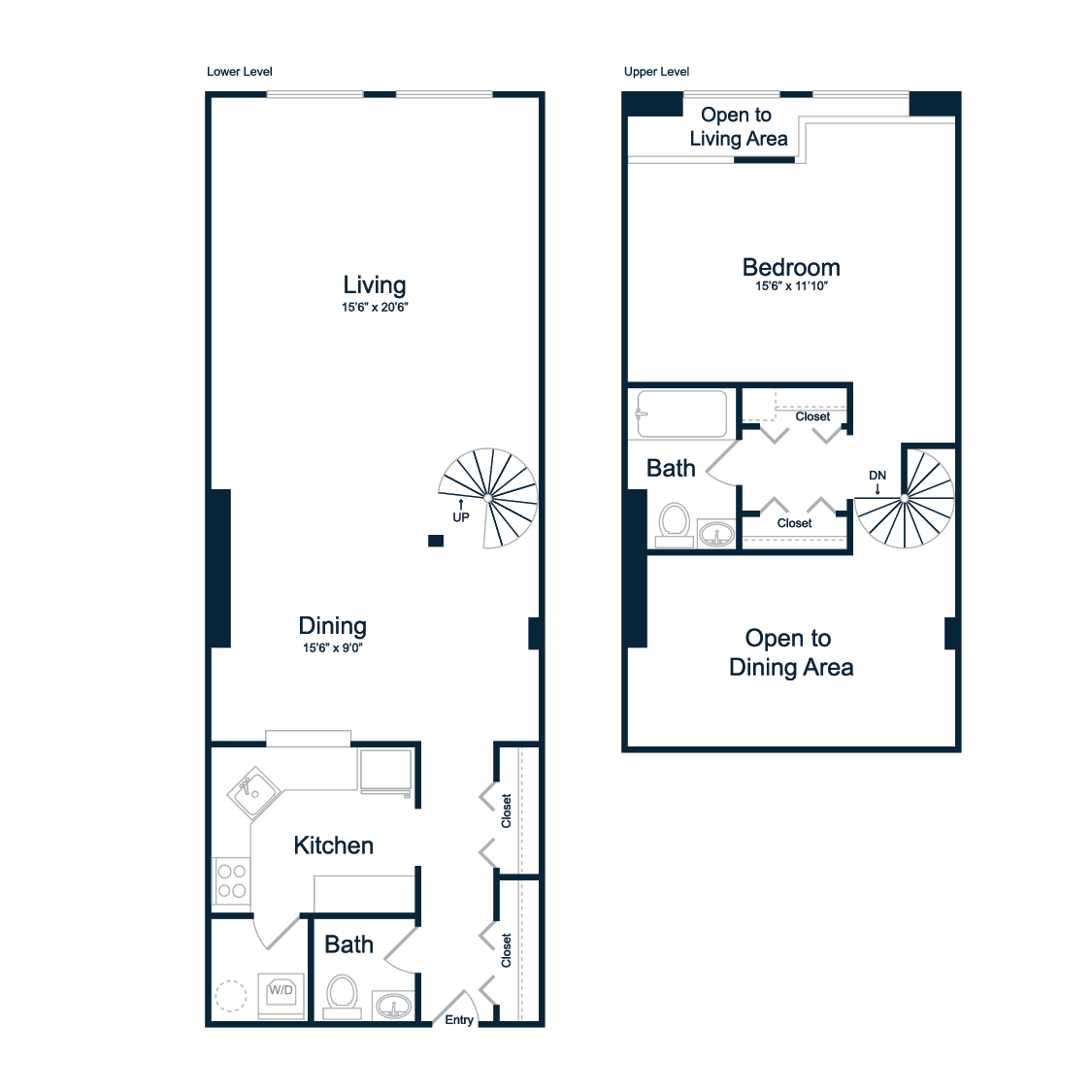 2 Bedroom 2 Bath Loft