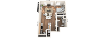 Lopez Floor Plan at The Pacifica Apartments, Washington, 98409