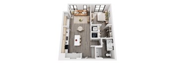 a 3 bedroom floor plan with a bathroom and a living room