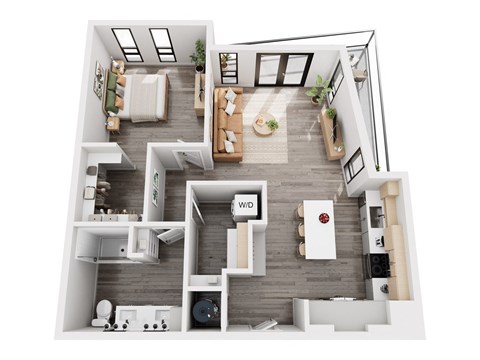 a234 floor plan  1 bedroom with