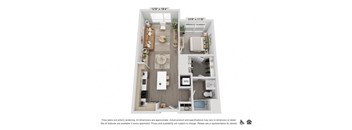 a 1 bedroom floor plan with a bathroom and a balcony