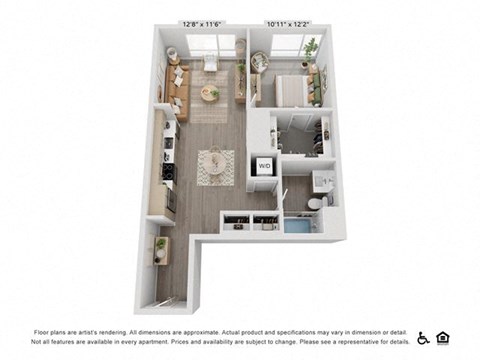 a floor plan of a 3 bedroom apartment