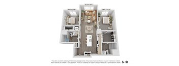 a floor plan of a 3 bedroom apartment