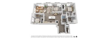 a floor plan of a 3 bedroom apartment
