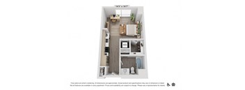 a floor plan of a 1 bedroom apartment