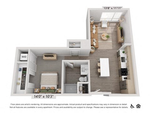 a floor plan of a home with a bedroom and a living room