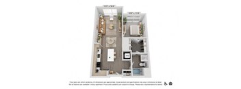 a 1 bedroom floor plan with a bathroom and a balcony
