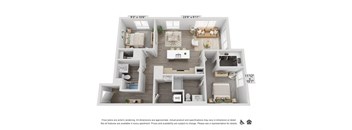 a floor plan of a 3 bedroom apartment