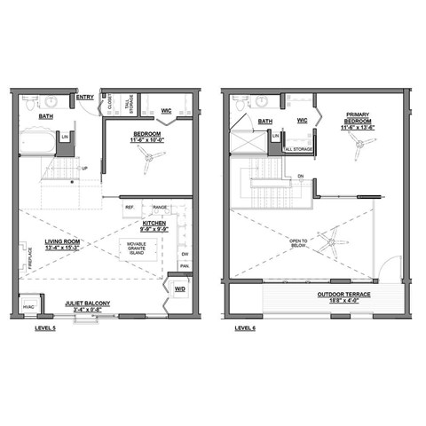 A floor plan of a two level home with a living room, bedrooms, and bathrooms.
