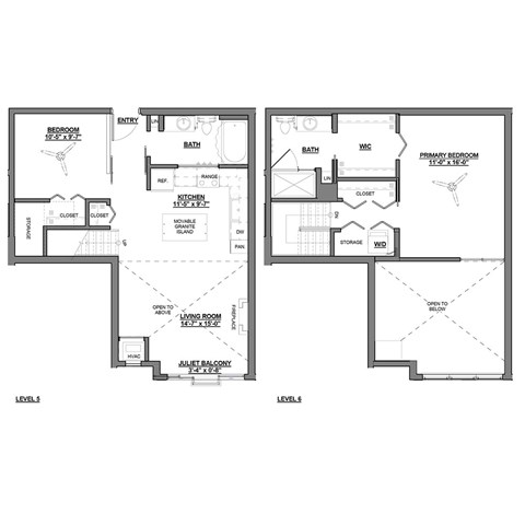 A floor plan of a two-story house with a living room, kitchen, and bathrooms.