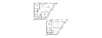 A black and white floor plan of a two-story house with labeled rooms.