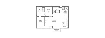 A black and white image of a house floor plan.