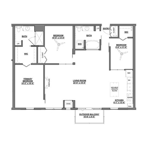 A black and white image of a house floor plan.