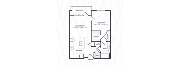 a floor plan of a house with a bedroom and a living room