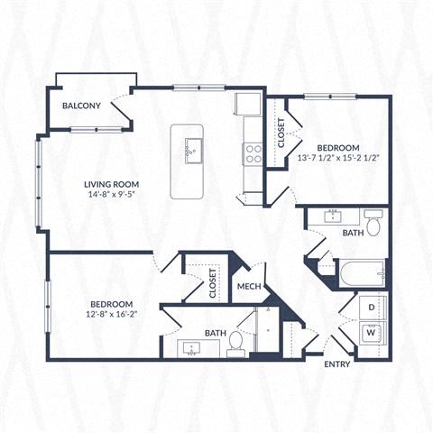 a floor plan of a house with bedrooms and a living room