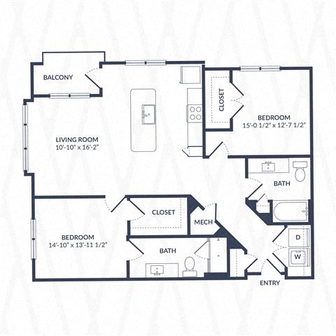 a floor plan of a house with bedrooms and a living room