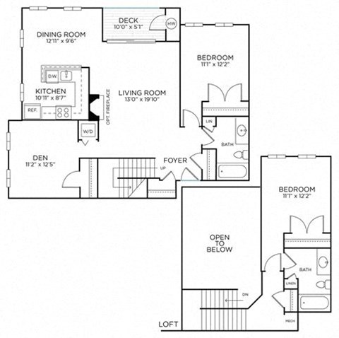WarrenR Floor Plan at Pinnacle at Town Center, Germantown, Maryland