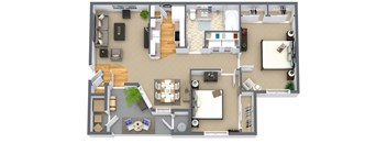 2Bed 1Bath Floor Plan at Monarch Meadows, Riverton, UT