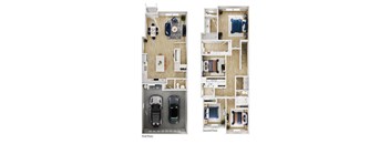 A diagram shows the layout of a two-story apartment.