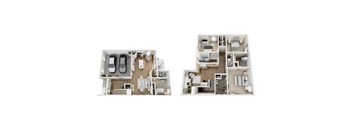 A floor plan of a two bedroom apartment.
