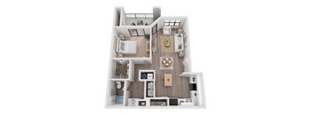 a 2 bedroom floor plan with baths and a closet