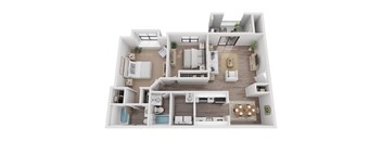 a bedroom floorplan is shown with a wood floor