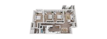 a234 floor plan  1 bedroom  1199 square feet
