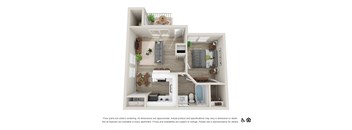 Milano 1 Bedroom 543 sq.ft. Floor Plan at Marquessa Villas, Corona, CA, 92879