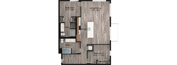 a floor plan drawing of a 2 bedroom, 2 bath apartment