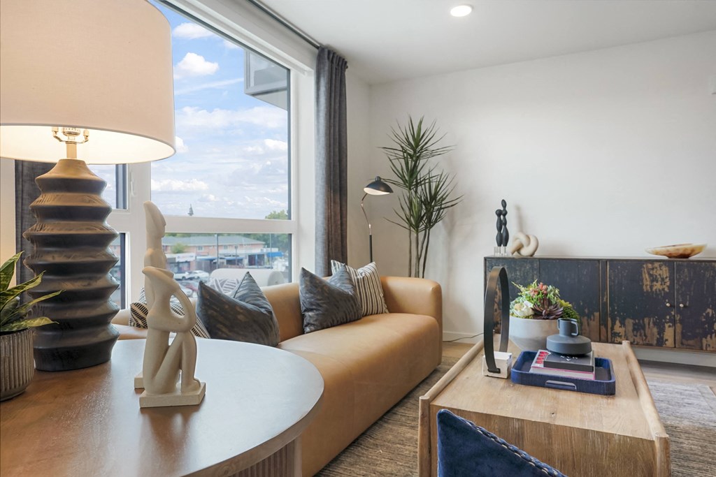 Large living room with furniture