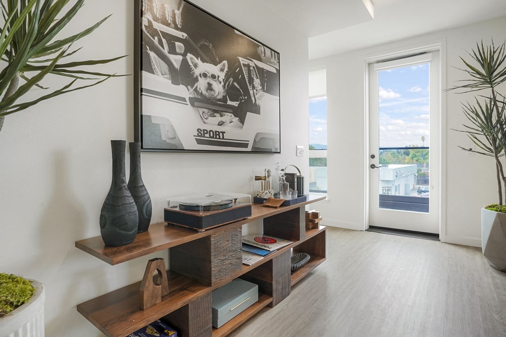 Hallway with modern decor