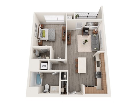 a 1 bedroom floor plan  the crossings