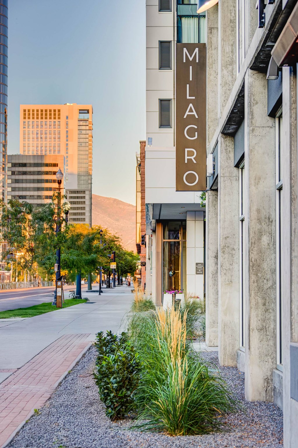 A building with a sign that says "MILAGRO" is shown.