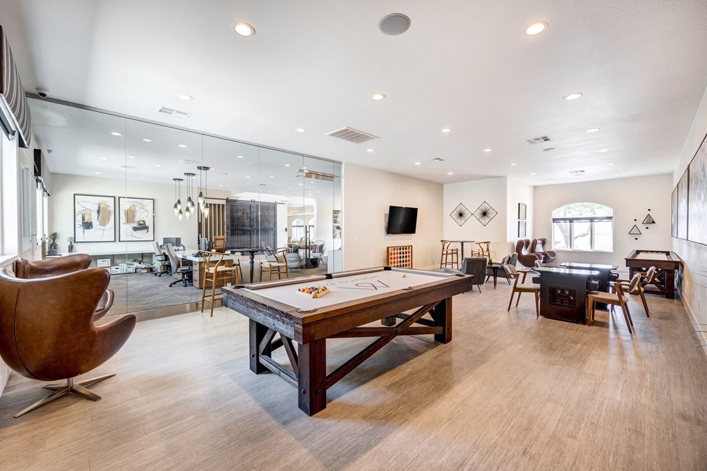 the reserve at bucklin hill clubhouse with pool table and ping pong table