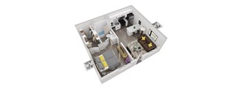 bedroom floor plan an in 3d