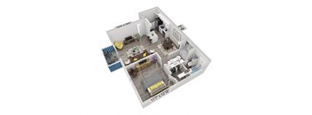 bedroom floor plan an in 3d