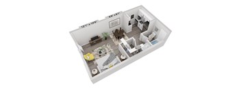 bedroom floor plan an in 3d