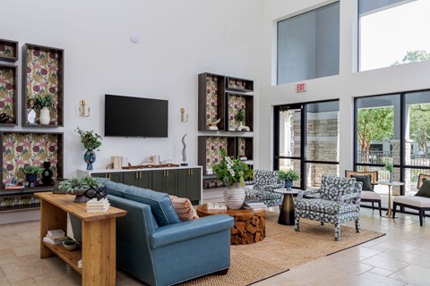 Modern furniture in leasing lounge