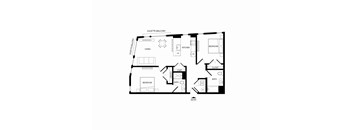 A black and white floor plan of a Julette Balcony.