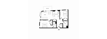 A black and white image of a house floor plan.